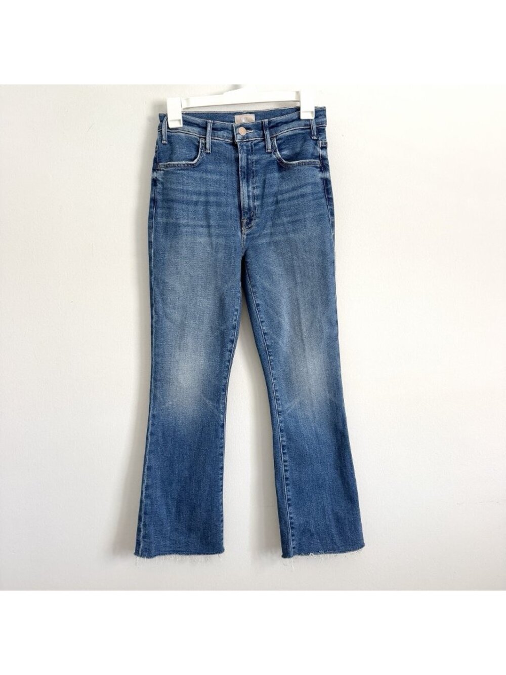 Mother The Hustler Ankle Fray Blue Jeans Grasping At Straws Raw Hem Women’s 26